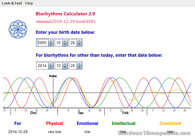 biorhythms calculator 2.6